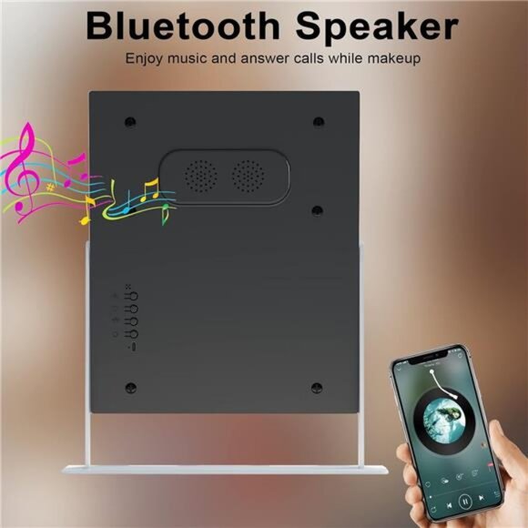 Lighted Vanity Mirror with Bluetooth Speaker and Wireless Charging - Picture 2 of 7